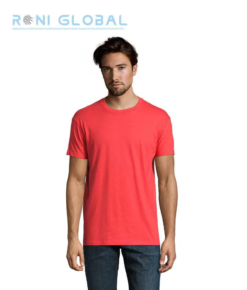 T-shirt de travail homme manches courtes, col rond, en jersey coton semi-peigné - IMPERIAL SOL'S