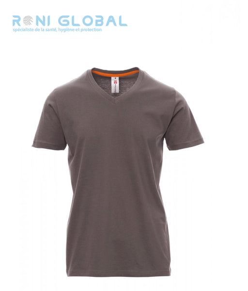 T-shirt de travail homme manches courtes, encolure en V, coupe droite en coton - V-NECK PAYPER