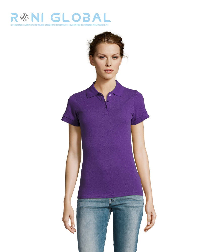 Polo de travail femme manches courtes, en maille piquée coton/polyester - PRIME SOL'S