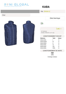 Gilet de travail anti-froid thermique en polyester 4 poches - KABA COVERGUARD