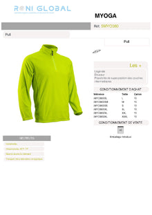 Pull de travail micro polaire, léger et anti-boulochage en polyester - MYOGA COVERGUARD