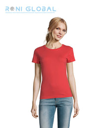 T-shirt de travail femme manches courtes, col rond, en jersey coton semi-peigné - IMPERIAL SOL'S