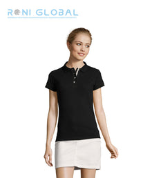 Polo de travail femme manches courtes, coupe ajustée, en maille piquée coton - PORTLAND SOL'S