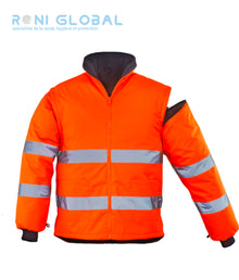 Parka de travail 4en1 haute visibilité anti-froid thermique en polyester enduit polyuréthane CLASS 3 - ROADWAY 4/1 COVERGUARD