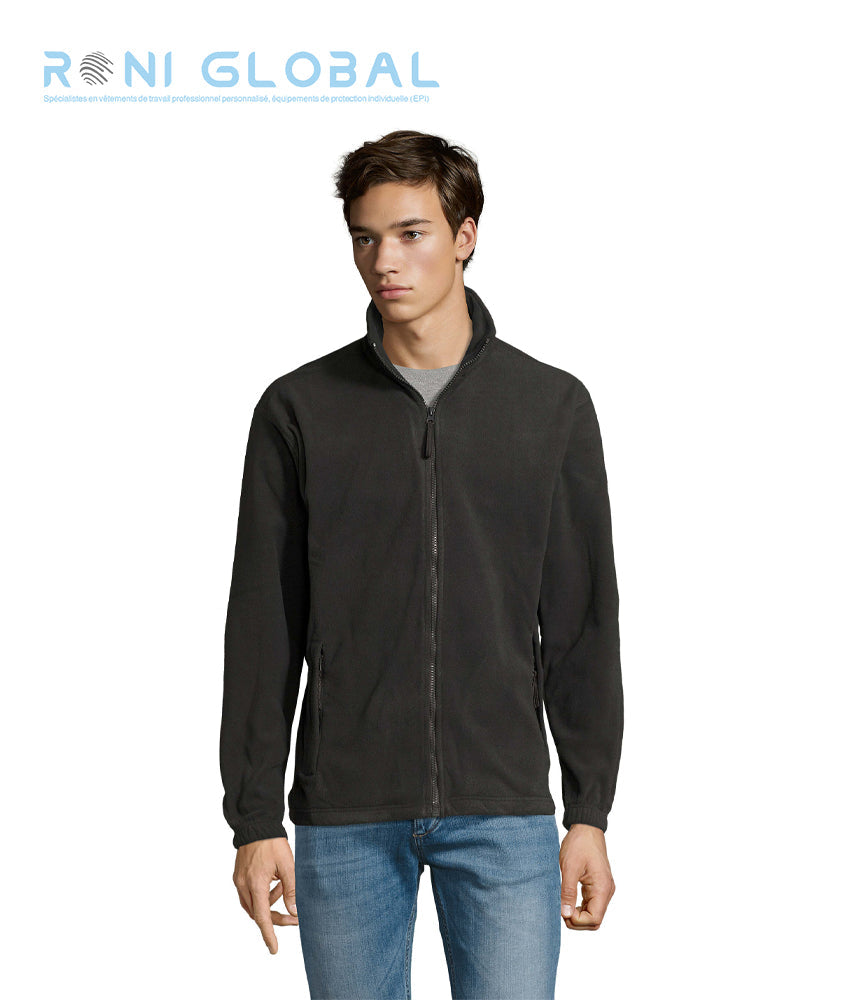 Veste de travail homme micro polaire, anti-bouloche, coupe ajustée, en polyester 2 poches - NORTH SOL'S