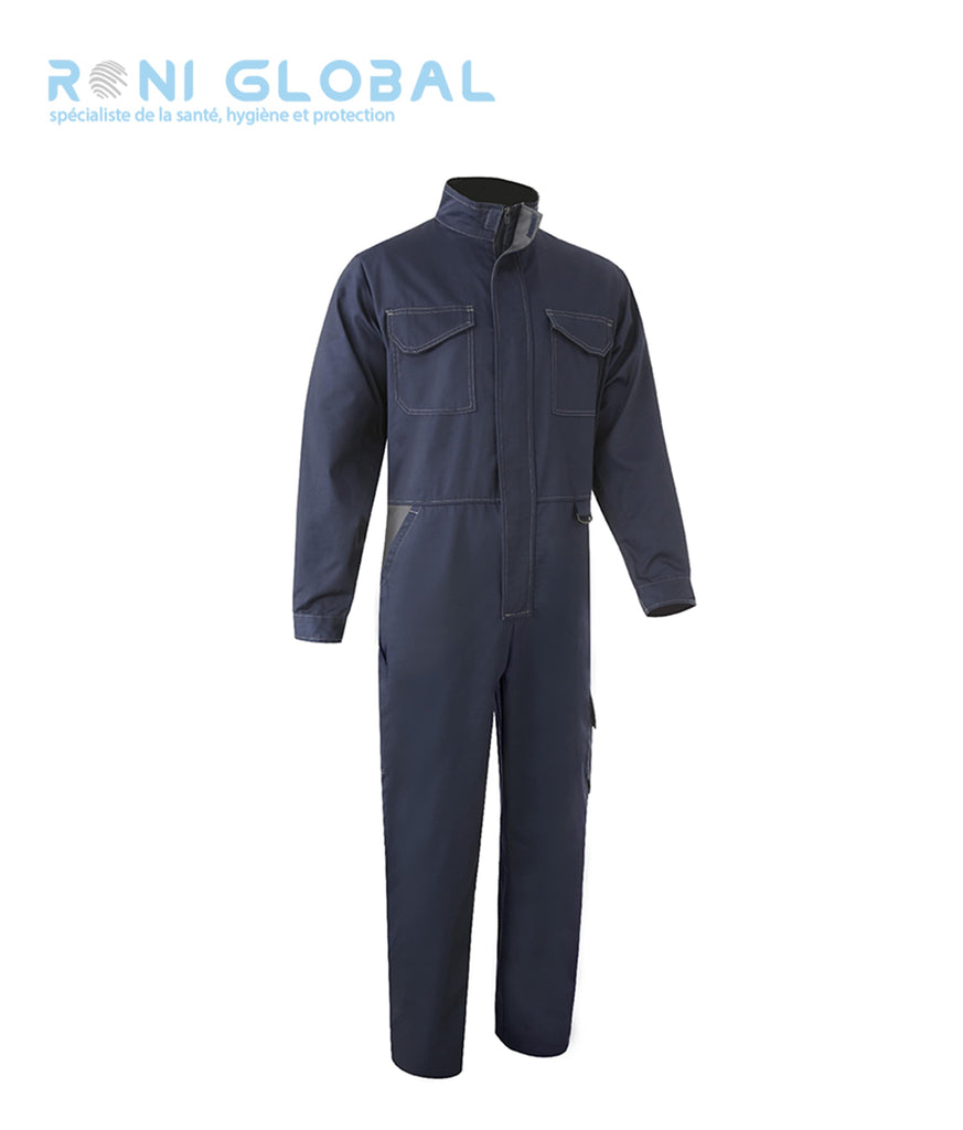 Combinaison de travail coupe droite en polyester/coton sans métal 9 poches - IRAZU COVERGUARD