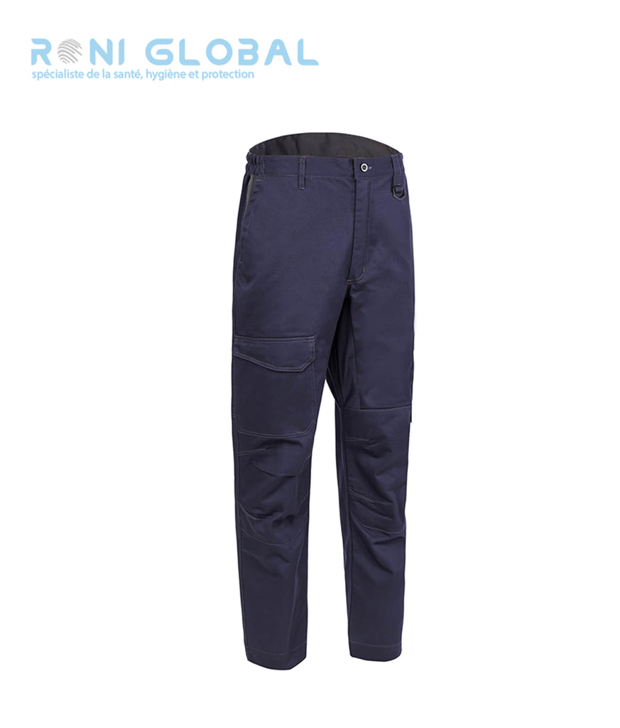 Pantalon de travail en coton et polyester sans métal coupe droite 7 poches - IRAZU COVERGUARD