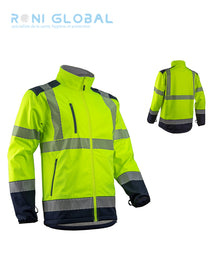 Veste de sécurité haute visibilité Softshell micro polaire en polyester 5 poches CLASS 2 - KAZAN COVERGUARD