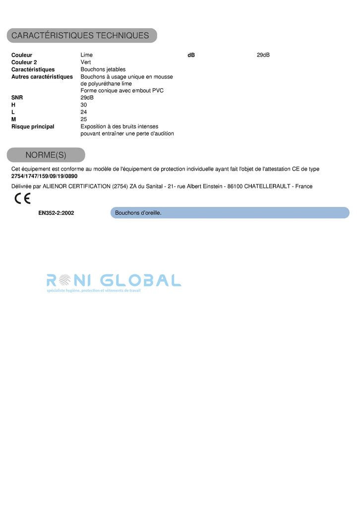 MUSHROOM CORDED Bouchons jetables (50 pièces)