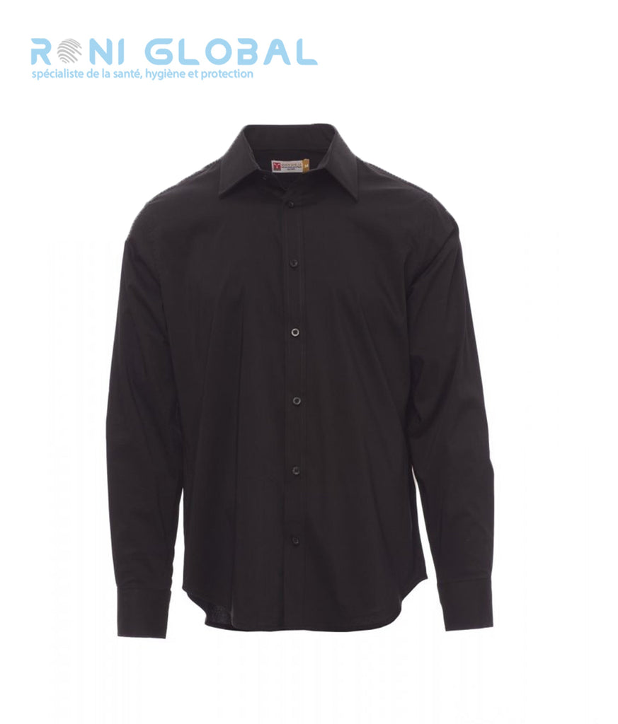 Chemise de travail homme manches longues, coupe slim, stretch en coton, polyester et élasthanne - IMAGE PAYPER