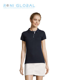 Polo de travail femme manches courtes, coupe ajustée, en maille piquée coton - PORTLAND SOL'S