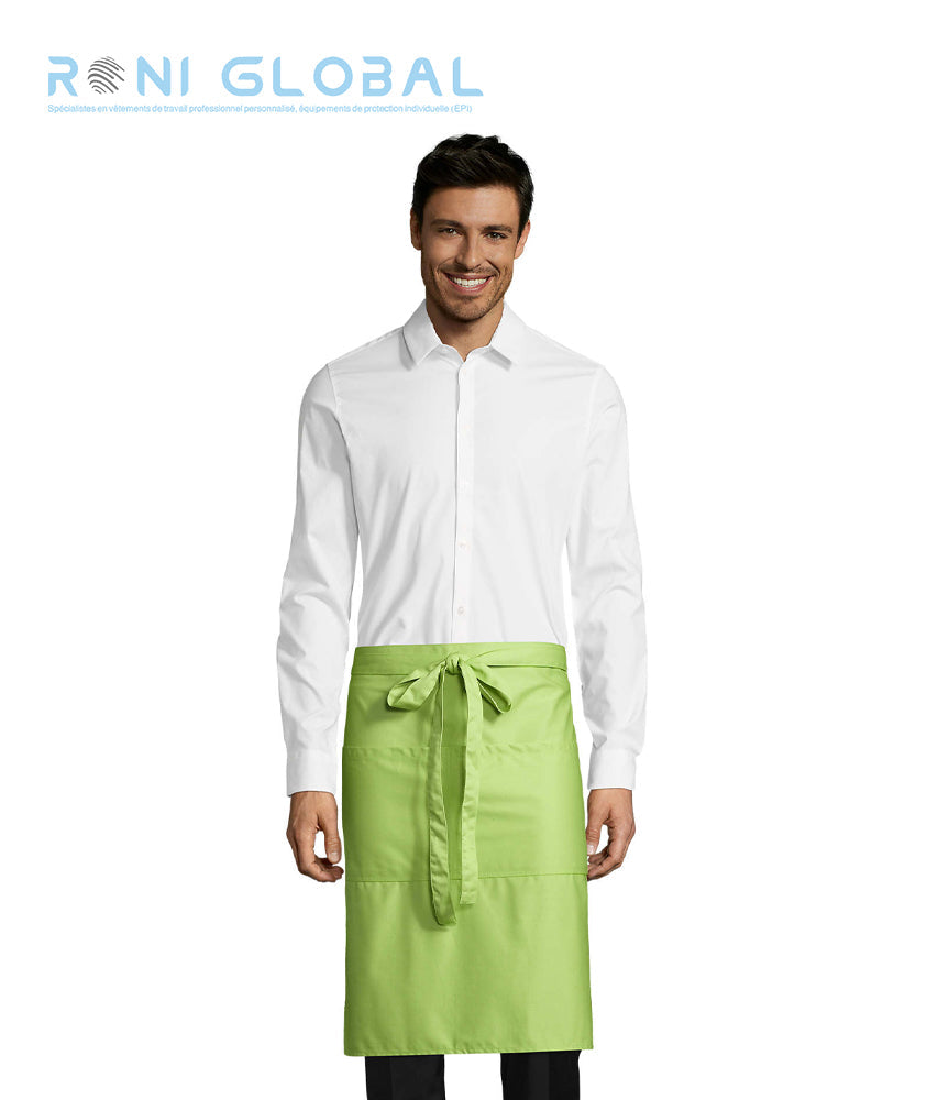 Tablier de service en coton/polyester 2 poches - GREENWICH SOL'S