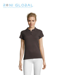 Polo de travail femme manches courtes, coupe cintrée, en maille piquée coton peigné - PERFECT SOL'S