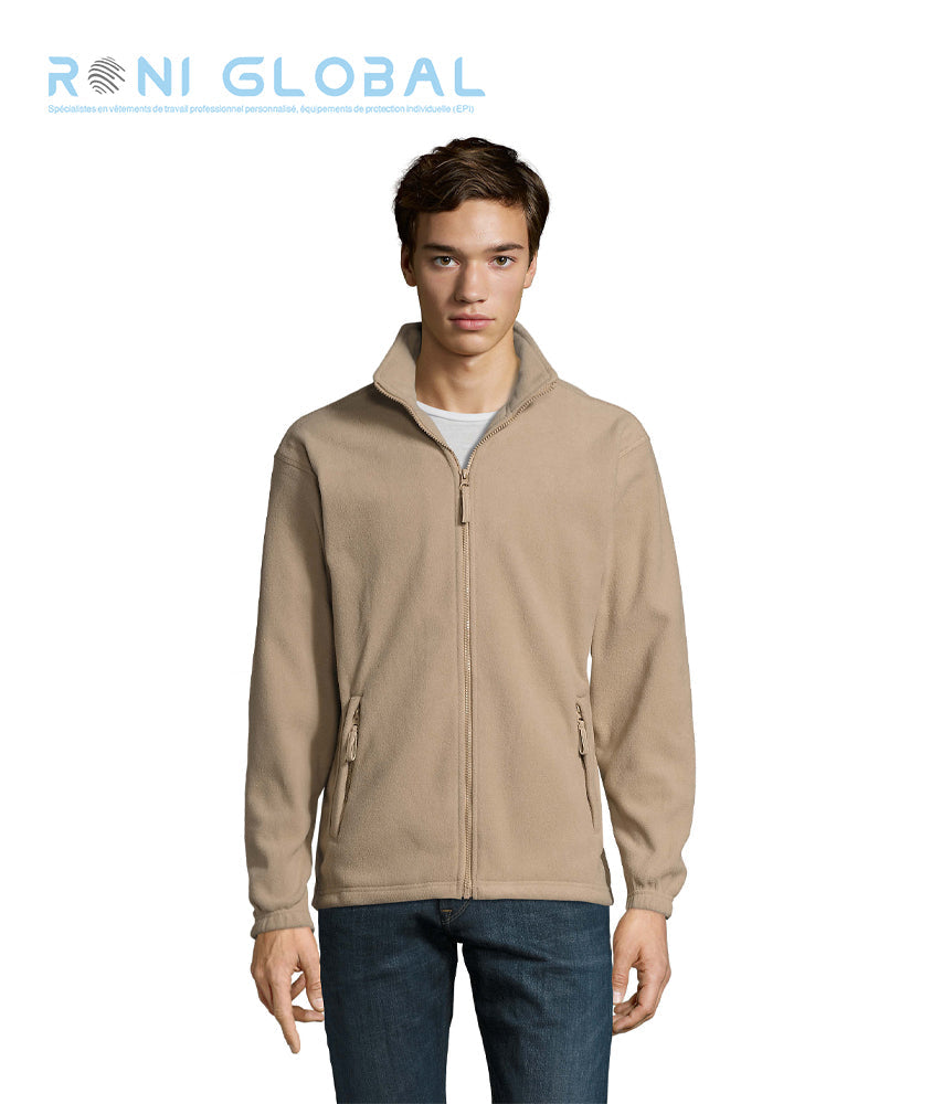 Veste de travail homme micro polaire, anti-bouloche, coupe ajustée, en polyester 2 poches - NORTH SOL'S