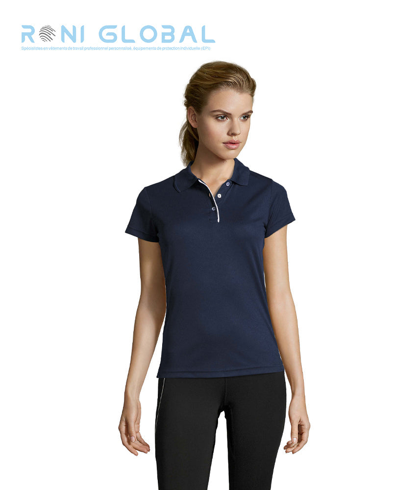 Polo de travail femme sport manches courtes, en piqué polyester - PERFORMER SOL'S