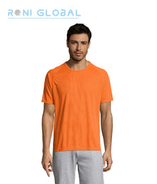T-shirt de travail homme manches raglan, en mesh polyester effet respirant - SPORTY SOL'S