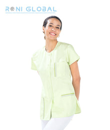 Tunique de travail femme manches courtes en coton/polyester 3 poches - ARLETTE REMI CONFECTION