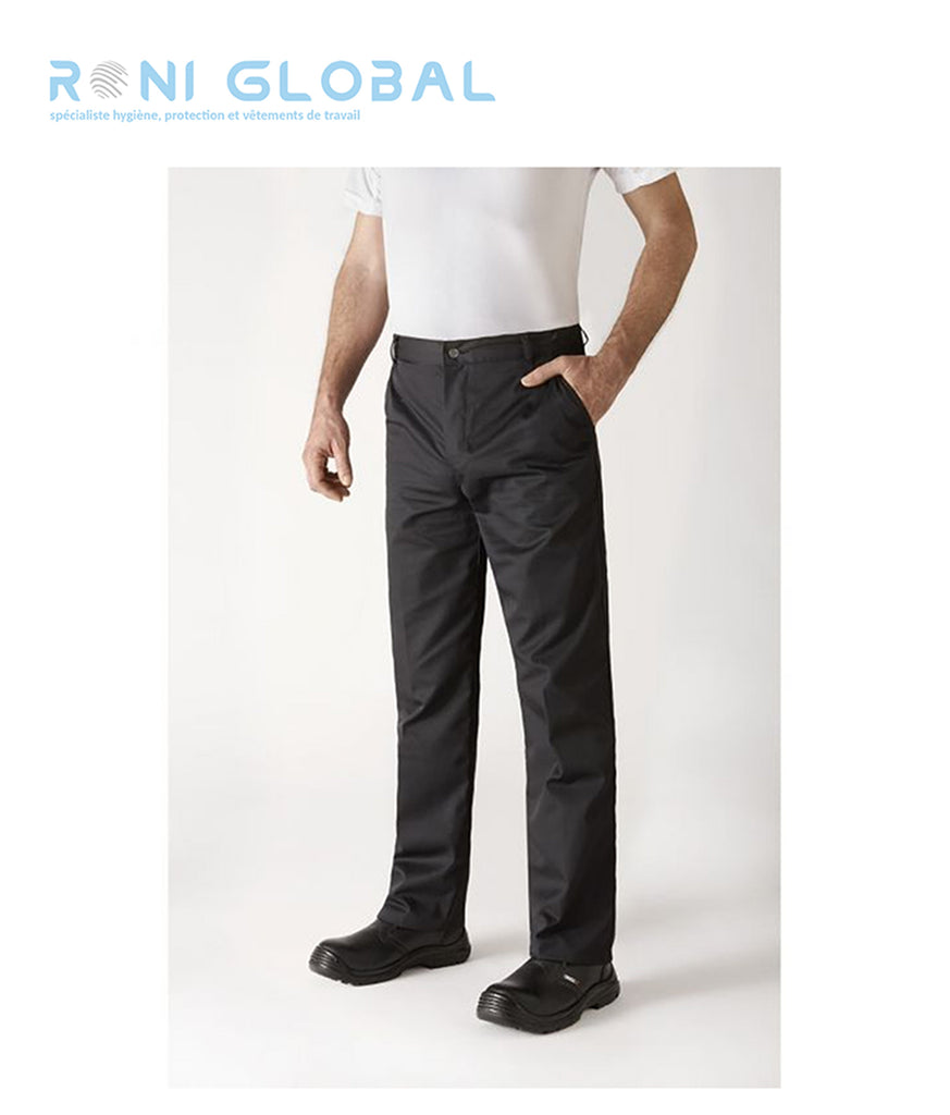 Pantalon de cuisine unisexe en polyester/coton avec ceinture élastique côtés et 3 poches - TIMEO ROBUR