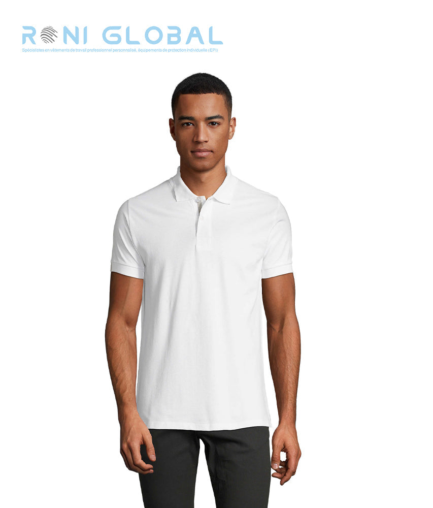 Polo de travail homme manches courtes, coupe ajustée, en maille piquée coton - PORTLAND SOL'S