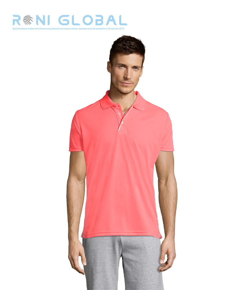 Polo de travail homme sport manches courtes, en piqué polyester - PERFORMER SOL'S