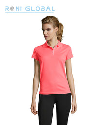 Polo de travail femme sport manches courtes, en piqué polyester - PERFORMER SOL'S