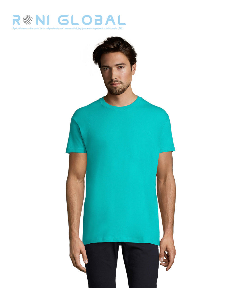 T-shirt de travail homme manches courtes, col rond, en jersey coton semi-peigné - IMPERIAL SOL'S