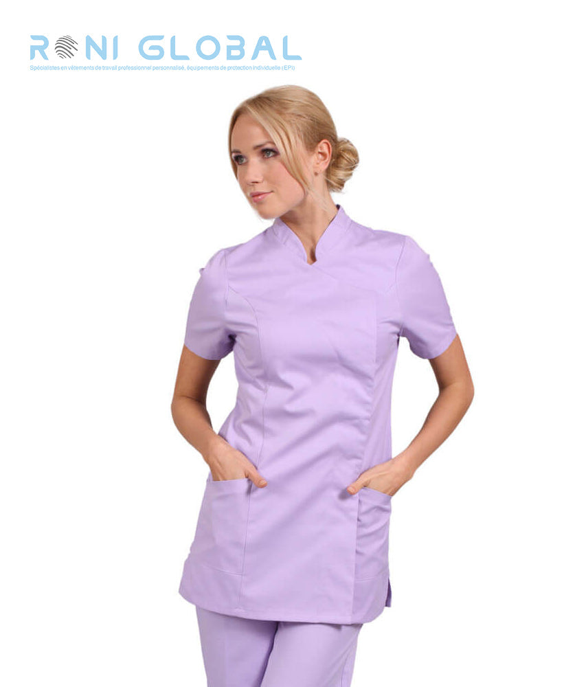 Tunique de travail femme manches courtes en coton/polyester 2 poches - INES REMI CONFECTION