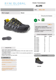 Chaussure basse de sécurité multi-usages sans metal SRC S3 - ALUNI COVERGUARD