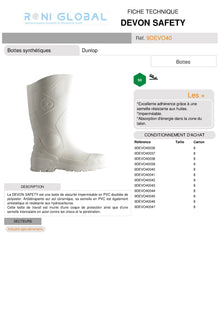 Botte de sécurité en PVC doublée de polyester S5 SRA - DEVON SAFETY COVERGUARD
