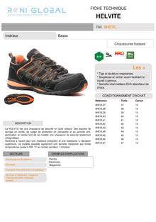 Chaussure basse de sécurité HRO SRA S1P - HELVITE COVERGUARD