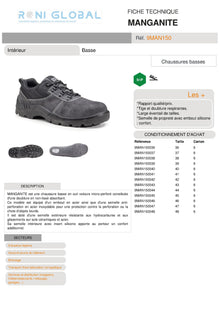 Chaussure basse de sécurité bricolage et logistique S1P SRC CE - MANGANITE COVERGUARD