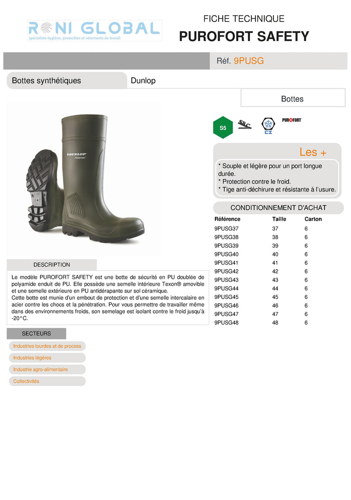 Botte de sécurité anti-froid S5 SRA SRC CI - PUROFORT SAFETY COVERGUARD