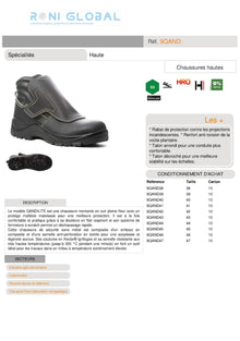Chaussure montante de sécurité en cuir sans métal S3 HI HRO SRC - QANDILITE COVERGUARD