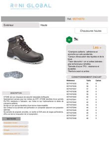 Chaussure montante anti-perforation marron S3 SRC - STONE COVERGUARD