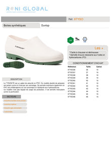 Sabot de travail antidérapant anti-froid en PVC blanc CI SRA - TYSONITE COVERGUARD