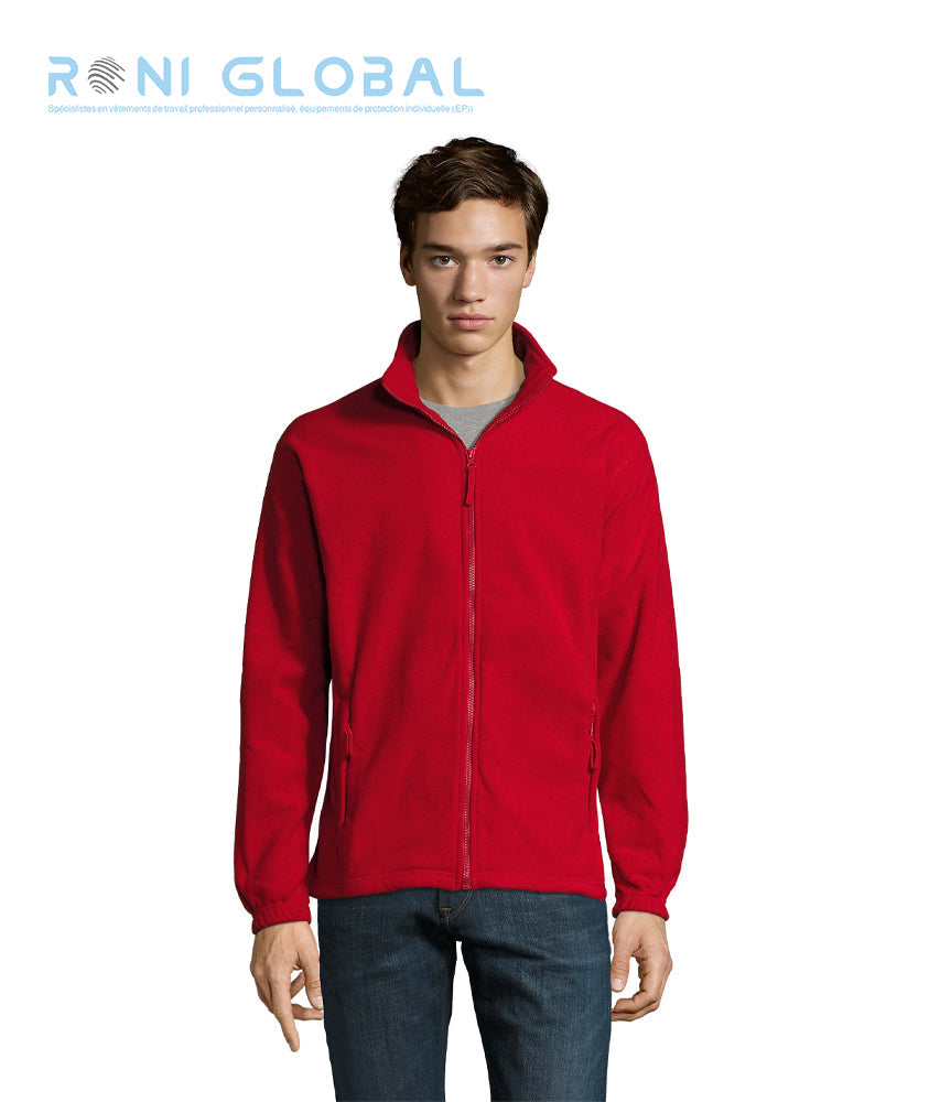 Veste de travail homme micro polaire, anti-bouloche, coupe ajustée, en polyester 2 poches - NORTH SOL'S