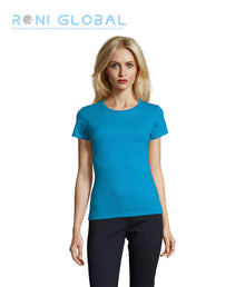 T-shirt de travail femme manches courtes, col rond, en jersey coton semi-peigné - IMPERIAL SOL'S