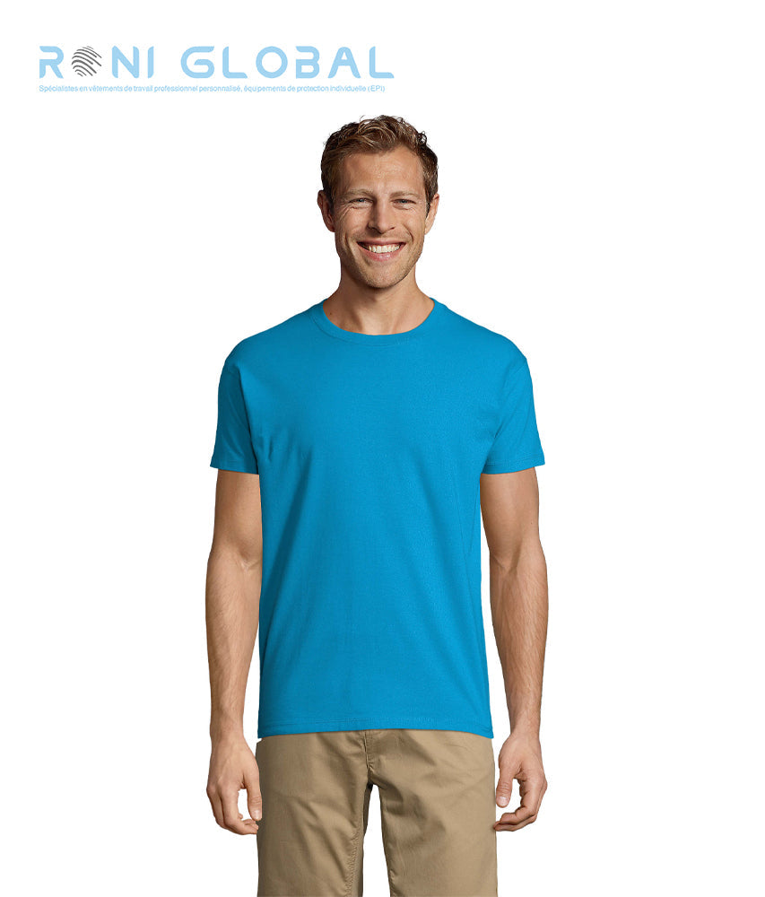 T-shirt de travail homme manches courtes, col rond, en jersey coton semi-peigné - IMPERIAL SOL'S