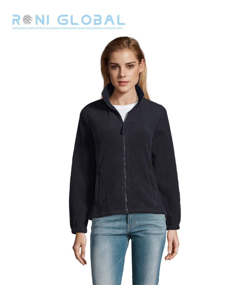 Veste de travail femme micro polaire, anti-bouloche, coupe ajustée, en polyester 2 poches - NORTH SOL'S