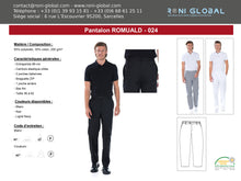 Pantalon de travail unisexe en coton/polyester avec ceinture élastique côtés et 3 poches - ROMUALD REMI CONFECTION