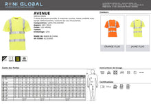 T-shirt de sécurité haute visibilité homme manches courtes, coupe droite en polyester respirant - AVENUE PAYPER