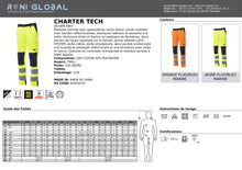 Pantalon de sécurité haute visibilité homme avec genouillères, en coton et polyester 7 poches CLASS 2 - CHARTER TECH PAYPER