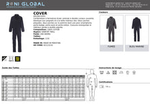 ﻿Combinaison de travail homme, coupe droite en coton 6 poches - COVER PAYPER