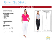 Pantalon de travail unisexe en polyester/coton avec ceinture élastiquée et 2 poches - HAWAI REMI CONFECTION
