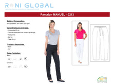 Pantalon de travail femme en coton/polyester avec ceinture élastique sans poche - MANUEL REMI CONFECTION