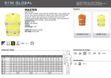 Gilet de sécurité homme haute visibilité, coupe droite en coton et polyester CLASS 2 - MASTER PAYPER