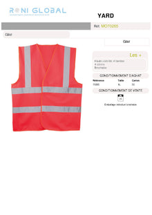 Gilet de sécurité haute visibilité en polyester 4 bandes rétroréfléchissantes CLASS 2 - YARD COVERGUARD