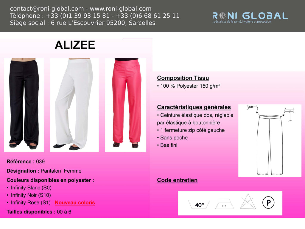 ALIZEE Pantalon (Plusieur Couleurs Disponibles)
