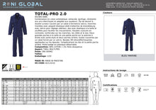 Combinaison de protection antistatique, antiacide TYPE 6, ignifuge CLASSE 1 A1, résistance arcs électriques, chaleur et anti-flamme A1-B1-C1-D1-E3 homme en coton - TOTAL-PRO 2.0 PAYPER