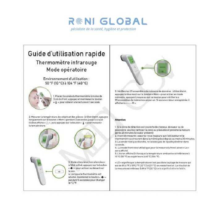 IR200 - Thermomètre frontal